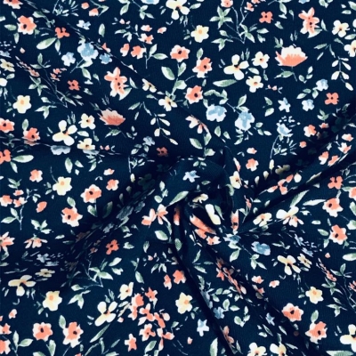 Jersey | Flowers | marineblau